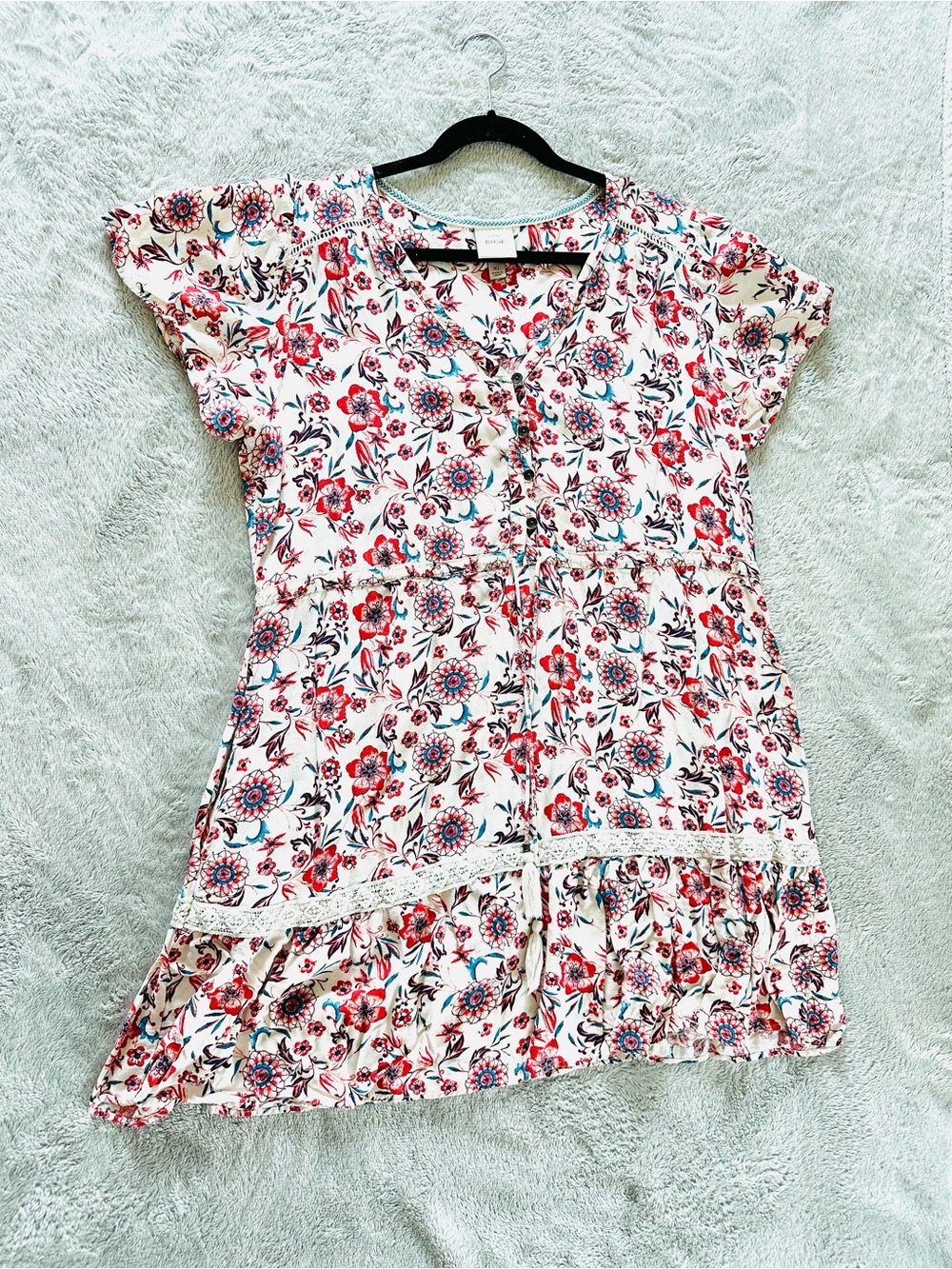 Knox Rose Red and Blue Floral Mini Dress - Picture 4 of 12
